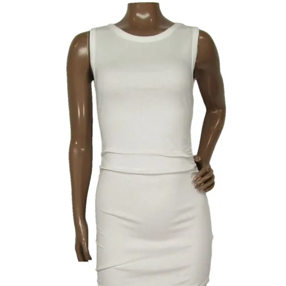 NEW ALLSAINTS Womens Maxi Dress Optic White Size 2 Katarina Boat Neck Slim Fit