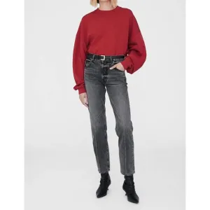 NEW ANINE BING miles sweatshirt in red