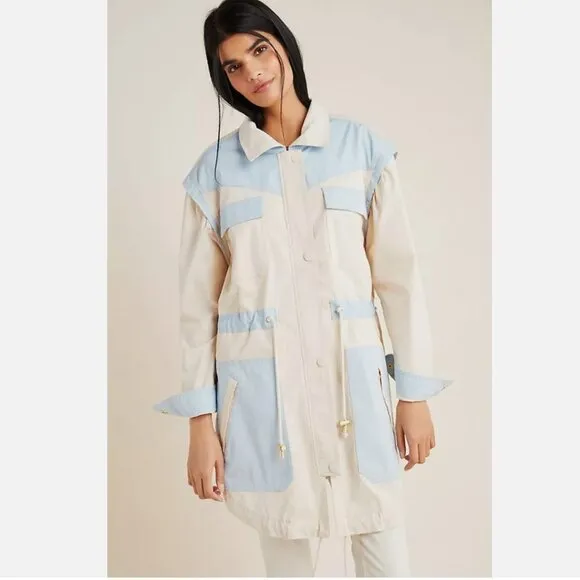 New Anthropologie Catelyn Colorblocked Utility Anorak Jacket size XS MSRP: $178