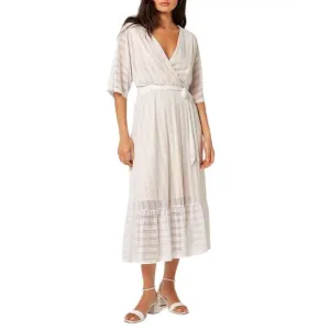 NEW APRICOT lurex mesh kimono maxi dress in cream