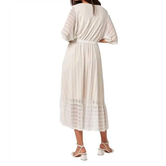 NEW APRICOT lurex mesh kimono maxi dress in cream