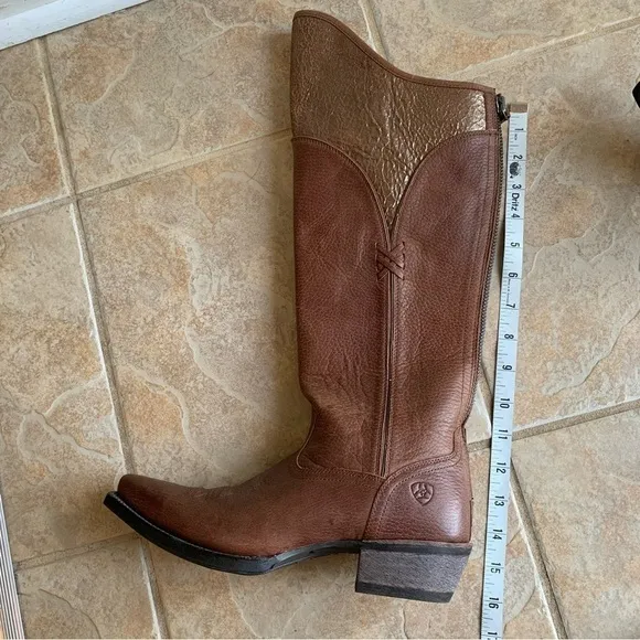NEW Ariat &quot;Caldera&quot; Brown Knee High Leather Boots Sand Dollar SAMPLE‌‌‌‌‌‌‌‌