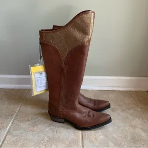 NEW Ariat &quot;Caldera&quot; Brown Knee High Leather Boots Sand Dollar SAMPLE‌‌‌‌‌‌‌‌