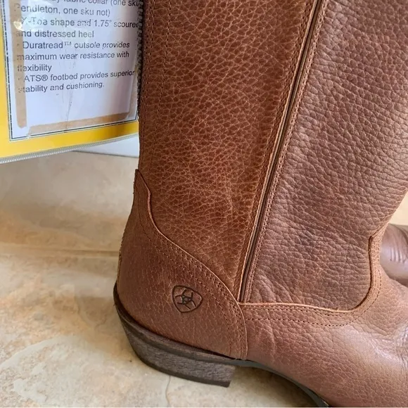 NEW Ariat &quot;Caldera&quot; Brown Knee High Leather Boots Sand Dollar SAMPLE‌‌‌‌‌‌‌‌