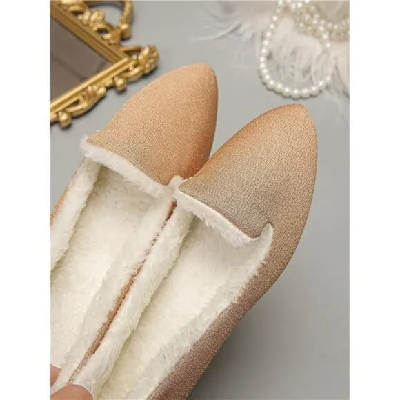 New Arrival Fashion Cute Silver Bowknot Pointed Toe Flat Slip-On Loafers