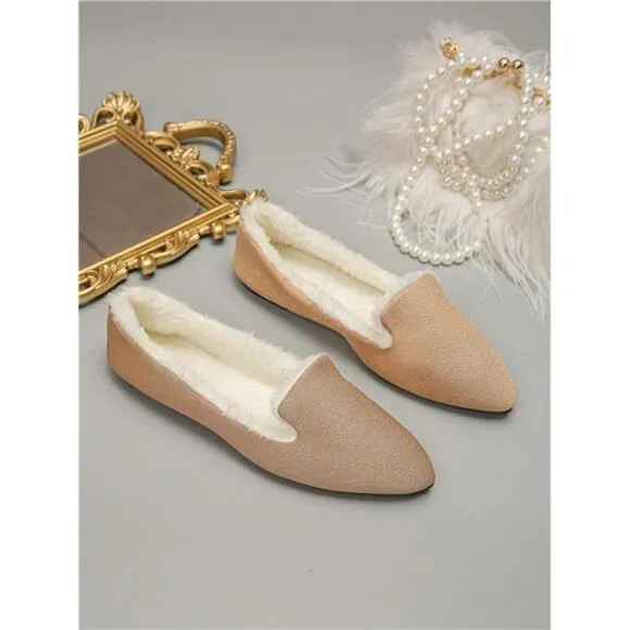 New Arrival Fashion Cute Silver Bowknot Pointed Toe Flat Slip-On Loafers