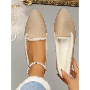 New Arrival Fashion Cute Silver Bowknot Pointed Toe Flat Slip-On Loafers