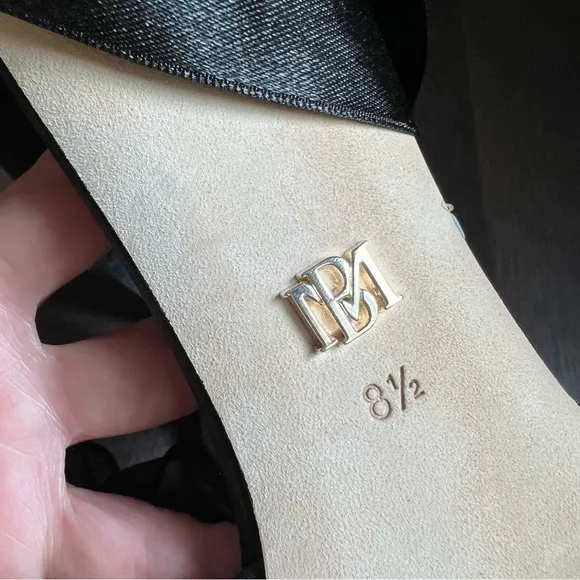 NEW - BADGLEY MISCHKA Neryssa Satin Ankle-wrap Bow Sandals In Black Satin