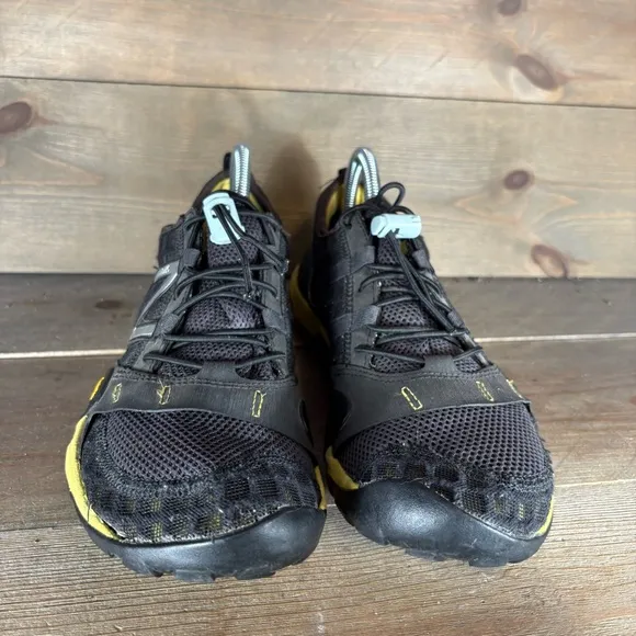 new balance minimus mens size 9 shoes black yellow trail running sneakers