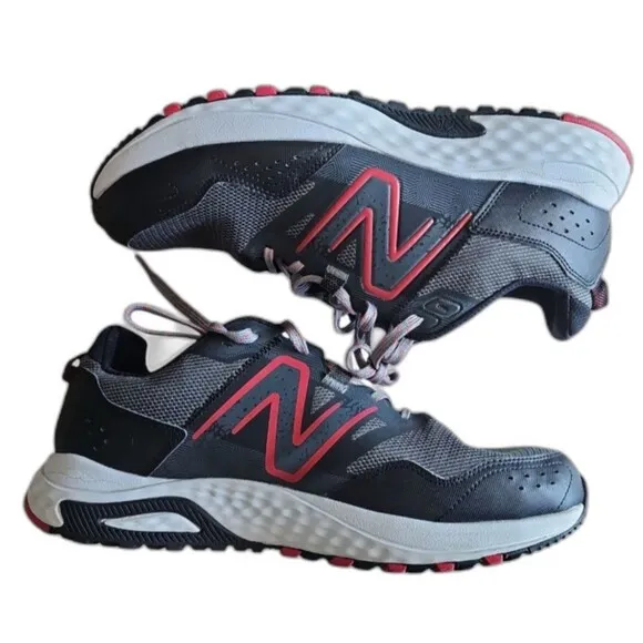 New Balance T410 V8 Trail Running Shoes Black Red Sneakers Tennis Shoes Sz 11.5
