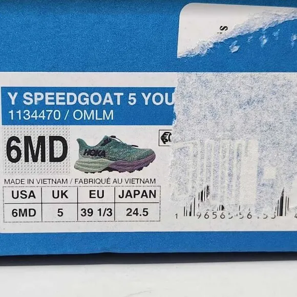 New big kids 6 (Women's 8) Hoka Speedgoat 5 youth trail-running shoes sneakers
