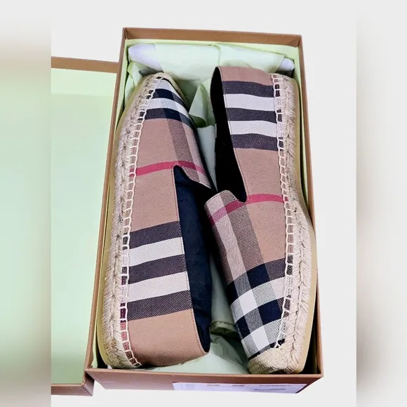 NEW Burberry Alport Birch Brown Check Espadrilles  Shoes Size EUR 40 US 9.5 $590