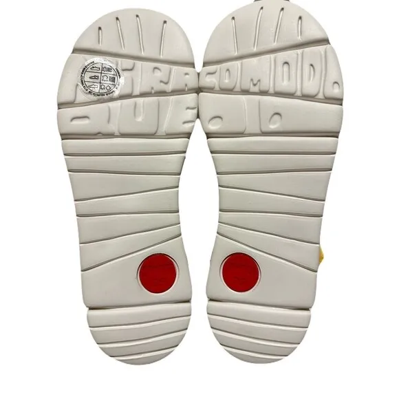 NEW Camper Girls Lightweight Leather Oruga Sandals Size 3 US 35 EU White Orange