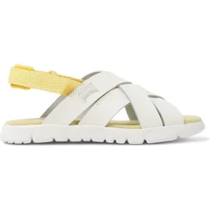 NEW Camper Girls Lightweight Leather Oruga Sandals Size 3 US 35 EU White Orange