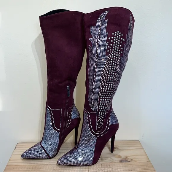 New Cape Robbin Olkley Chocolate Cowboy Knee High Boots