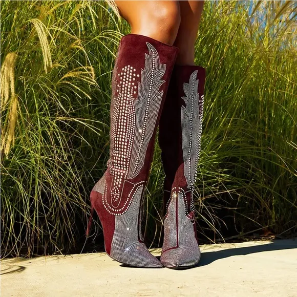 New Cape Robbin Olkley Chocolate Cowboy Knee High Boots