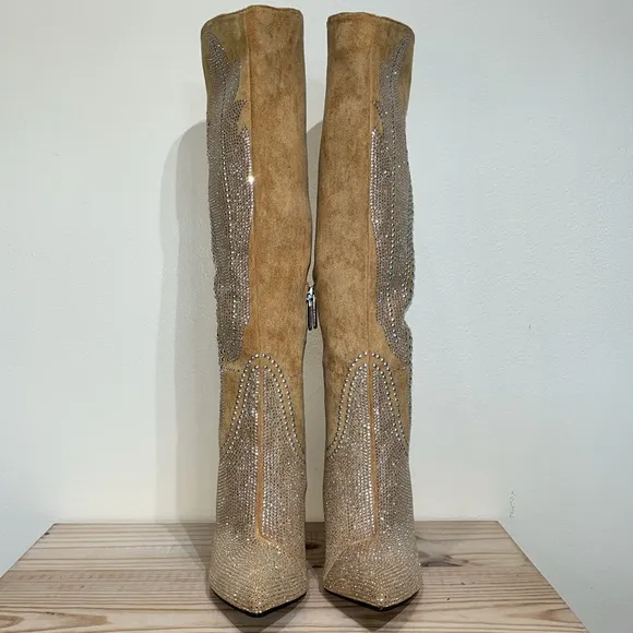 New Cape Robbin Olkley Tan Cowboy Knee High Boots