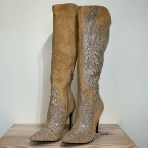 New Cape Robbin Olkley Tan Cowboy Knee High Boots