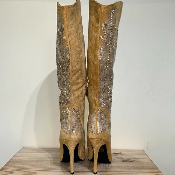 New Cape Robbin Olkley Tan Cowboy Knee High Boots