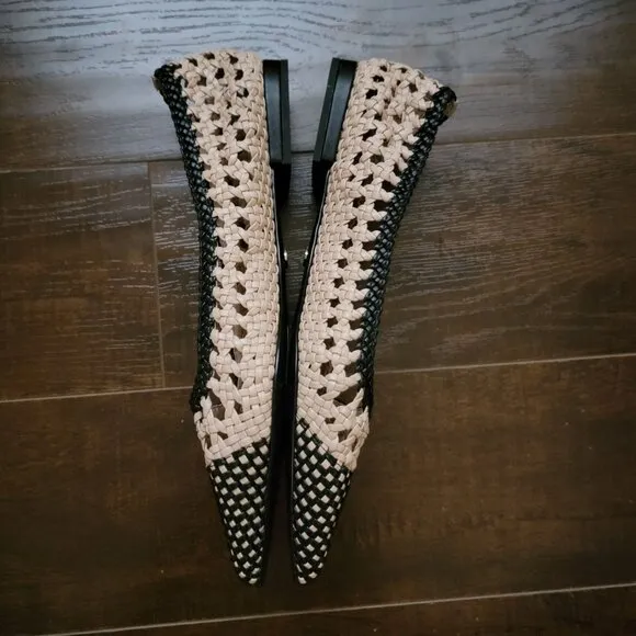 NEW Cecelia Brie Woven Flats Women 10 Chic Contemporary Designer Business Casual