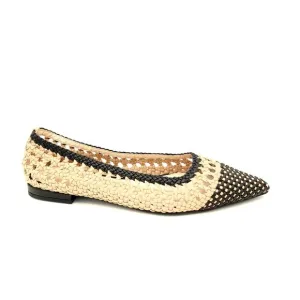 NEW Cecelia Brie Woven Flats Women 10 Chic Contemporary Designer Business Casual
