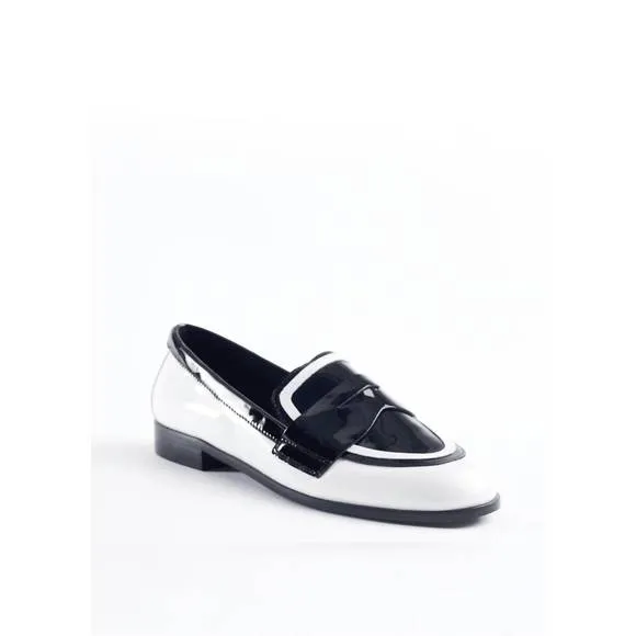 NEW CECELIA NEW YORK kali loafer in black / white patent