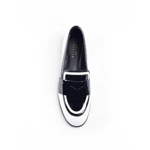 NEW CECELIA NEW YORK kali loafer in black / white patent