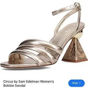 NEW CIRCUS by Sam Edelman Metallic Heel leather Strappy sandals women size 7.5