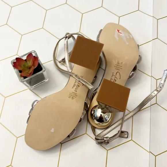 NEW CIRCUS by Sam Edelman Metallic Heel leather Strappy sandals women size 7.5