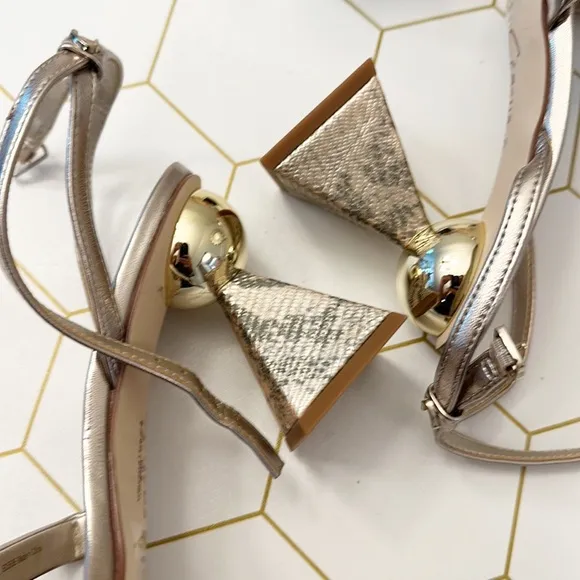 NEW CIRCUS by Sam Edelman Metallic Heel leather Strappy sandals women size 7.5