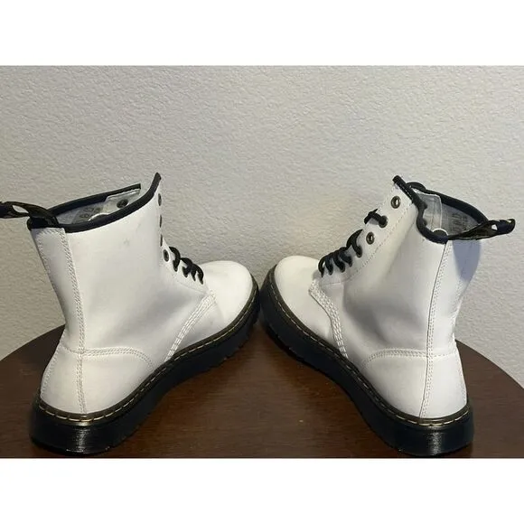 NEW Dr. Martens Zavala White Leather‎ 8-Eye Lace-Up Combat Boots Mens 10/WMN 11