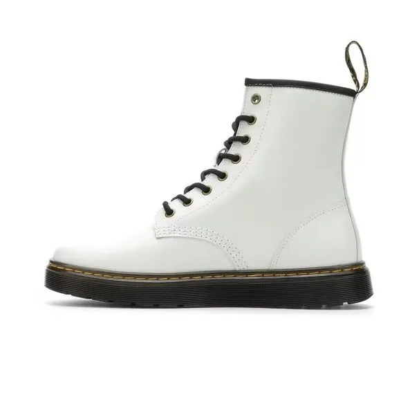 NEW Dr. Martens Zavala White Leather‎ 8-Eye Lace-Up Combat Boots Mens 10/WMN 11