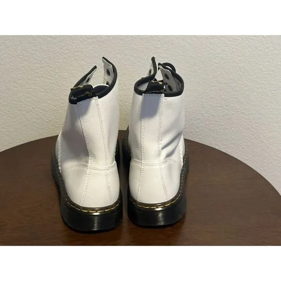 NEW Dr. Martens Zavala White Leather‎ 8-Eye Lace-Up Combat Boots Mens 10/WMN 11