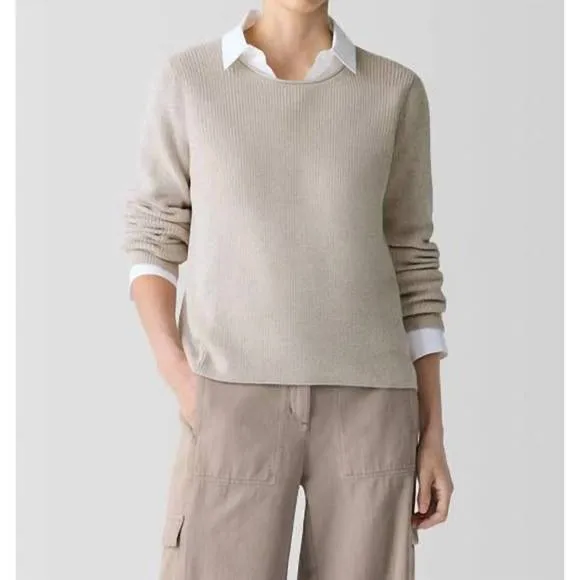 NEW EILEEN FISHER crew neck sweater in dove