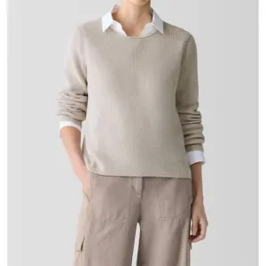 NEW EILEEN FISHER crew neck sweater in dove