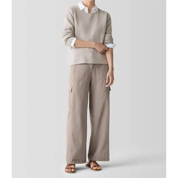 NEW EILEEN FISHER crew neck sweater in dove
