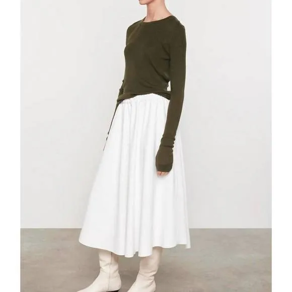NEW ENZA COSTA silk sweater in army green