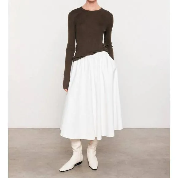 NEW ENZA COSTA silk sweater in army green