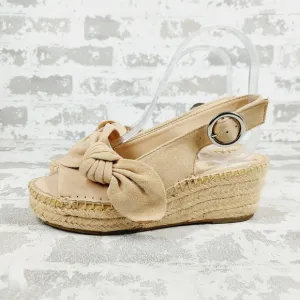 New Franco Sarto Pixie Tan Suede Slingback Espadrilles A331
