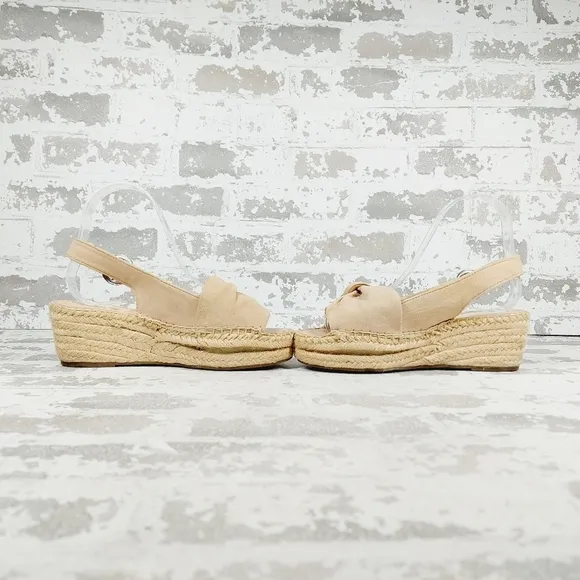 New Franco Sarto Pixie Tan Suede Slingback Espadrilles A331