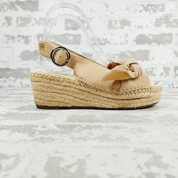 New Franco Sarto Pixie Tan Suede Slingback Espadrilles A331