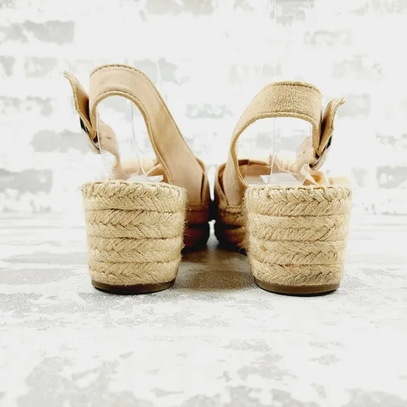 New Franco Sarto Pixie Tan Suede Slingback Espadrilles A331