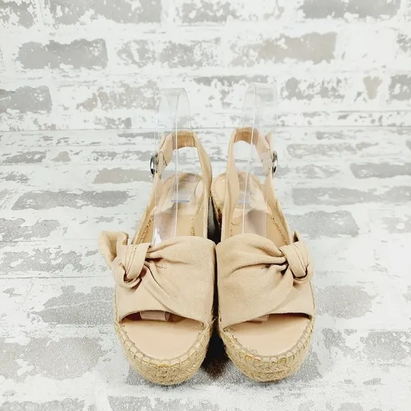 New Franco Sarto Pixie Tan Suede Slingback Espadrilles A331