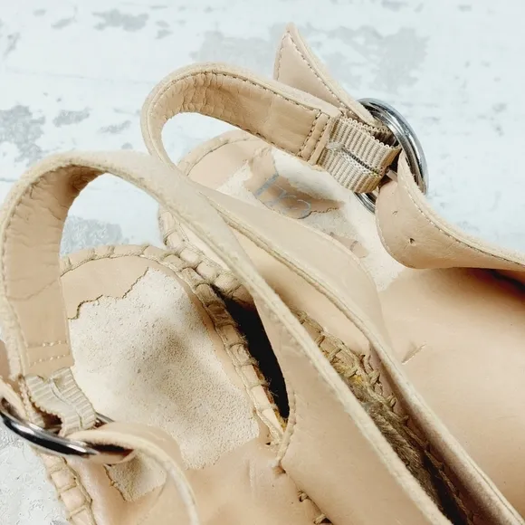New Franco Sarto Pixie Tan Suede Slingback Espadrilles A331