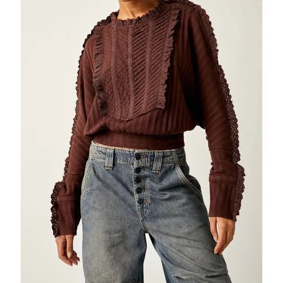 NEW FREE PEOPLE more romance top in mocha