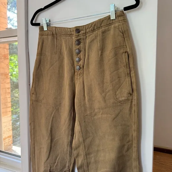 New Free People Osaka Barrel Jeans Mid Rise We The Free in Tee Bark Brown