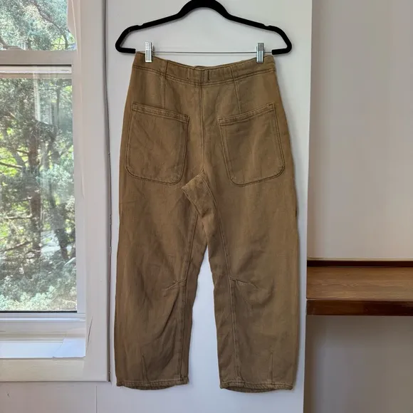 New Free People Osaka Barrel Jeans Mid Rise We The Free in Tee Bark Brown