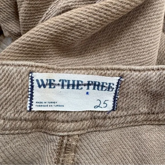 New Free People Osaka Barrel Jeans Mid Rise We The Free in Tee Bark Brown