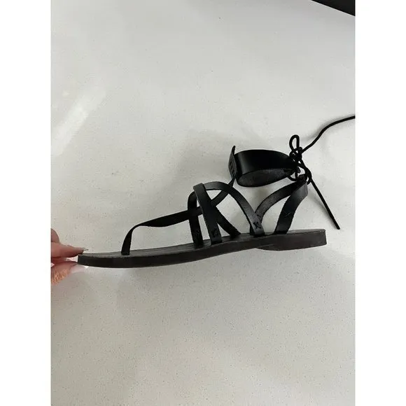 NEW Free People Vacation Day Wrap black leather Sandal SIZE various
