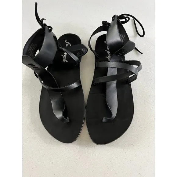 NEW Free People Vacation Day Wrap black leather Sandal SIZE various